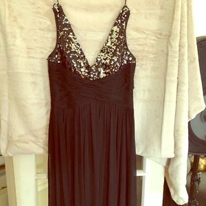 Long black elegant evening dress